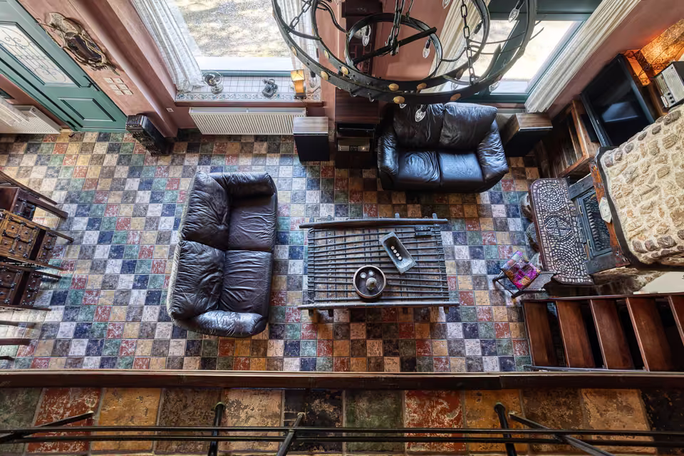 Living room seen from the loft